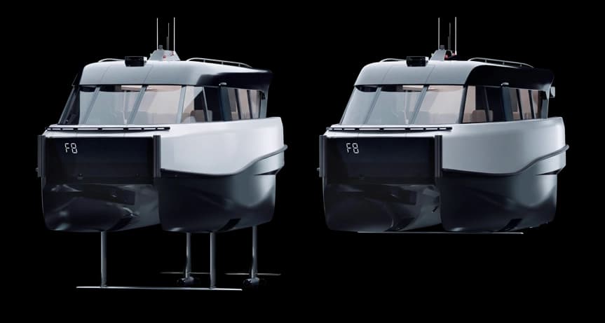 FLYMAR F8 in foiling and displacement modes